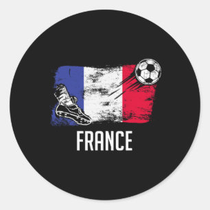 France Flag Jersey French Soccer Team French Classic Round Sticker