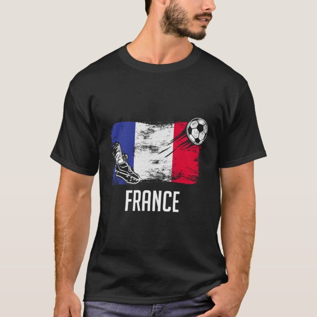 France Flag Jersey French Soccer Team French  T-Shirt (Front)
