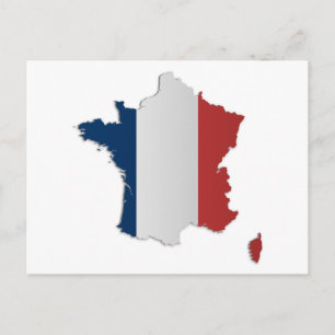 France Flag Map Postcard