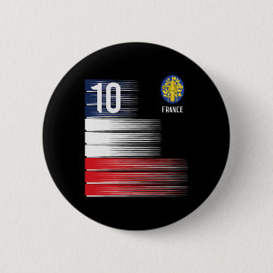 France Flag Number 10 French Soccer Men Women Boys 6 Cm Round Badge
