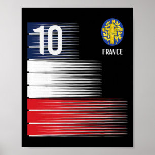 France Flag Number 10 French Soccer Men Women Boys Poster