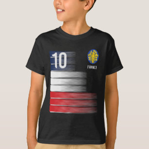 France Flag Number 10 French Soccer Men Women Boys T-Shirt