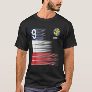 France Flag Number 9 French Soccer Men Women Boys T-Shirt