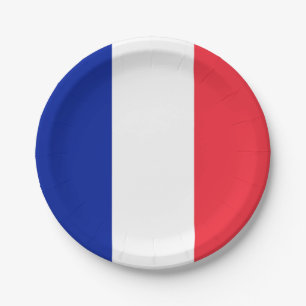 France Flag Paper Plate