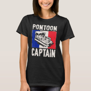 France Flag Patriotic Boat Captain French Pontoon  T-Shirt