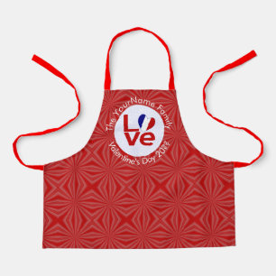 France Flag Red LOVE Personalised Kid's  Apron