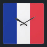 France Flag Square Wall Clock<br><div class="desc">France Flag</div>