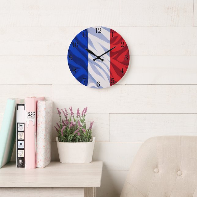 France Flag Wall Clock (Illustrated Version) (Reading Room)