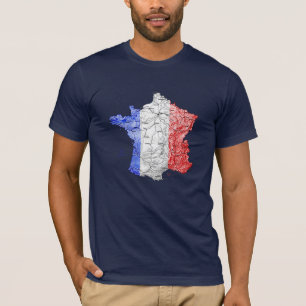 France Flagcolor Map T-Shirt
