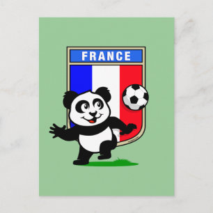 France Football Panda Postcard