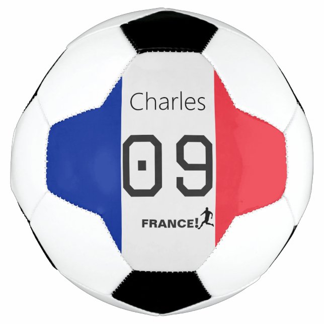 France Football Personalized Team Colors Athlete  Soccer Ball (Front)