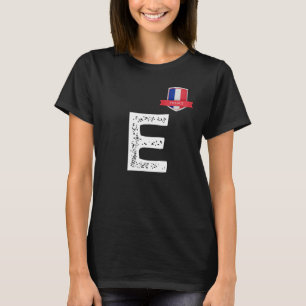 France France Human-Flag Letter E France blue T-Shirt