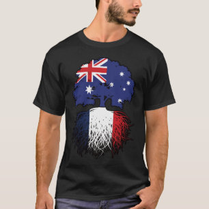 France French Australian Australia Tree Roots Flag T-Shirt