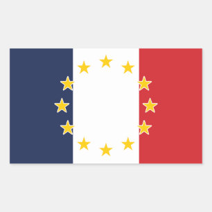 France French EU Europe European Flag Rectangular Sticker