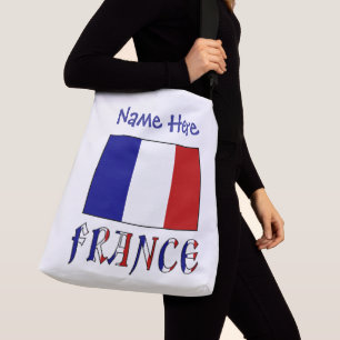 France French Flag Blue Personalised Crossbody Bag