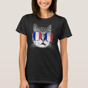 France French Flag Country Roots Cat  Pride  Famil T-Shirt