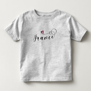 France, French Flag In Heart Toddler T-Shirt