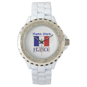 France French Flag Personalized Faceless Women's  Watch