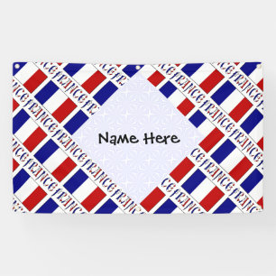 France French Flag Tiled Personalised  Banner