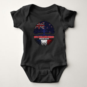 France French New Zealander New Zealand Tree Roots Baby Bodysuit