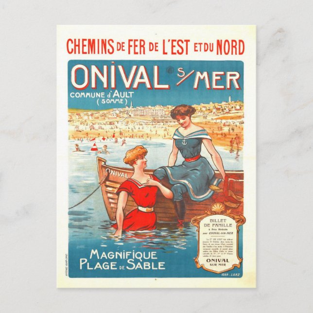 France French Vintage Beach Ocean Sea Travel Postcard (Front)