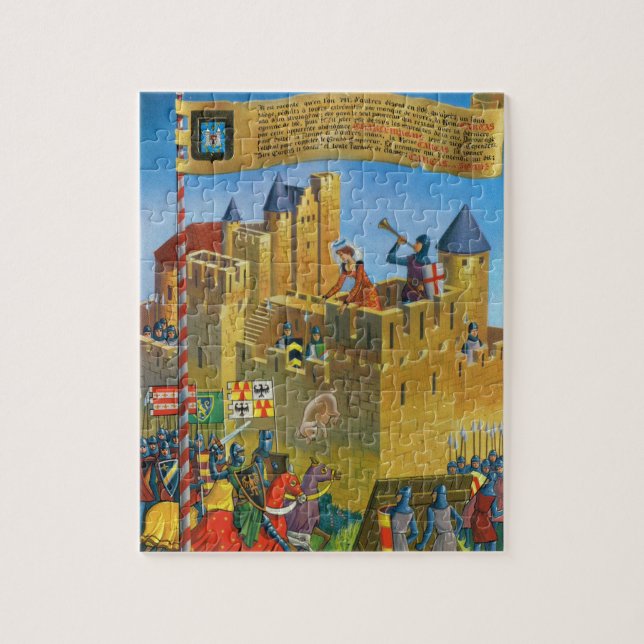 France, French vintage Mediaeval Carcassonne Jigsaw Puzzle (Vertical)