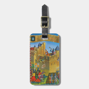 France, French vintage Mediaeval Carcassonne Luggage Tag