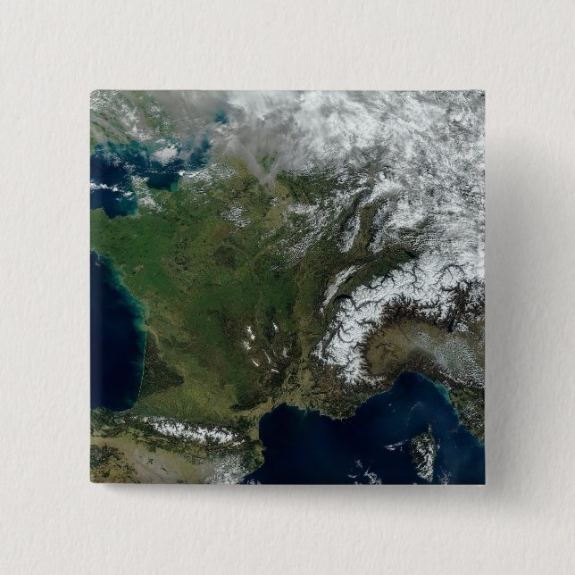 France from space 15 cm square badge (Front)