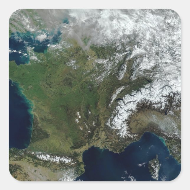 France from space square sticker (Front)