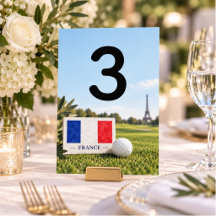 France Golf Table Number Eiffel Tower French Flag