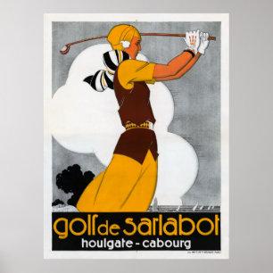 France Golf Vintage Advertising Poster Restored