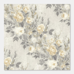 France Gray Floral Wallpaper