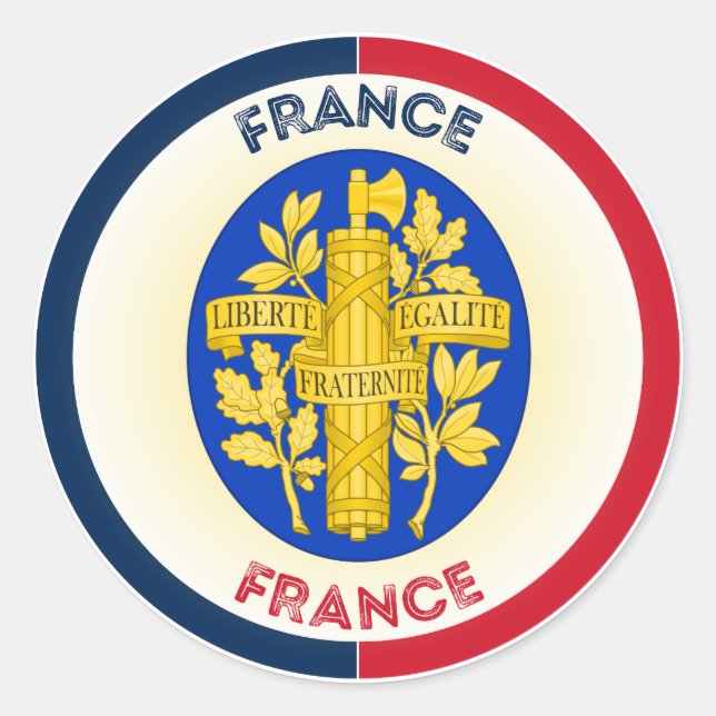 France Heritage Emblem Classic Round Sticker (Front)