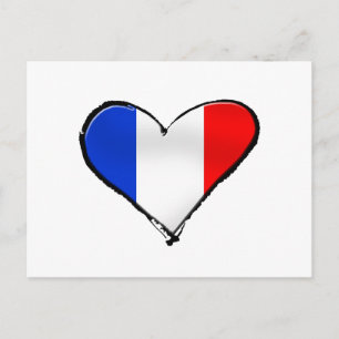 France Je Taime flag of France I heart France gift Postcard