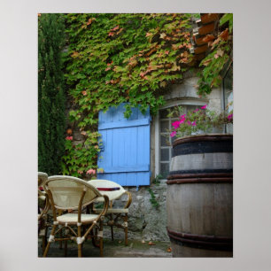 France, Les Baux de Provence, cafÃ© patio Poster