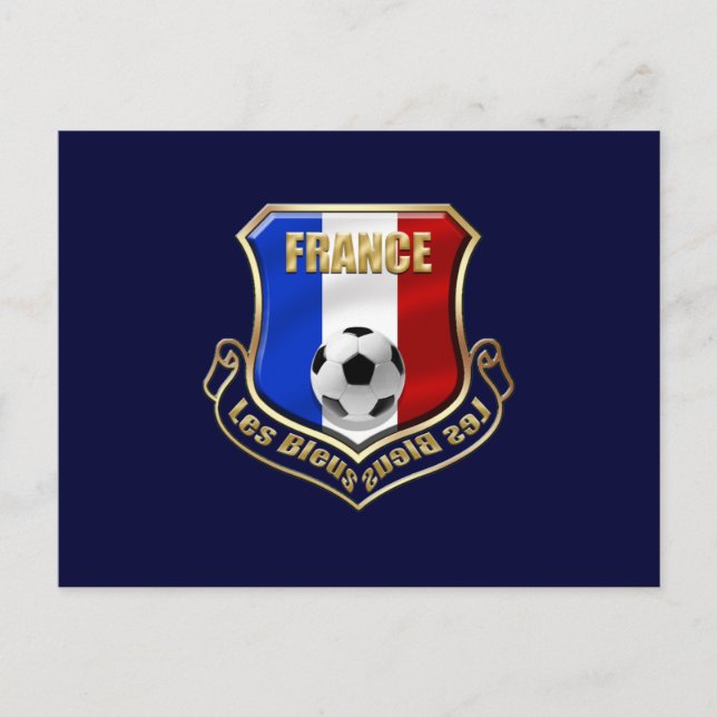 France les Bleus Logo Shield Emblem Postcard (Front)