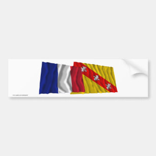France & Lorraine waving flags Bumper Sticker