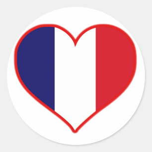 France Love Classic Round Sticker
