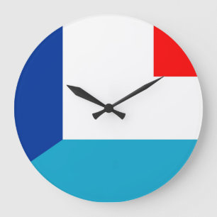 france luxembourg flag country half symbol large clock