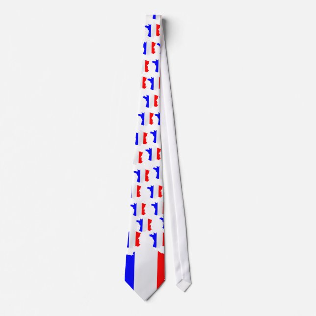 France map and flag Tie (Front)
