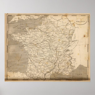 France Map by Arrowsmith Poster