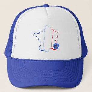 France Map Purple Poppy France Veteran Trucker Hat