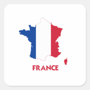FRANCE MAP SQUARE STICKER