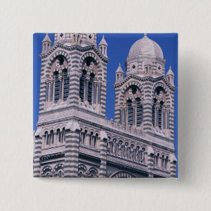 France, Marseille, Provence. Cathedral de la 15 Cm Square Badge