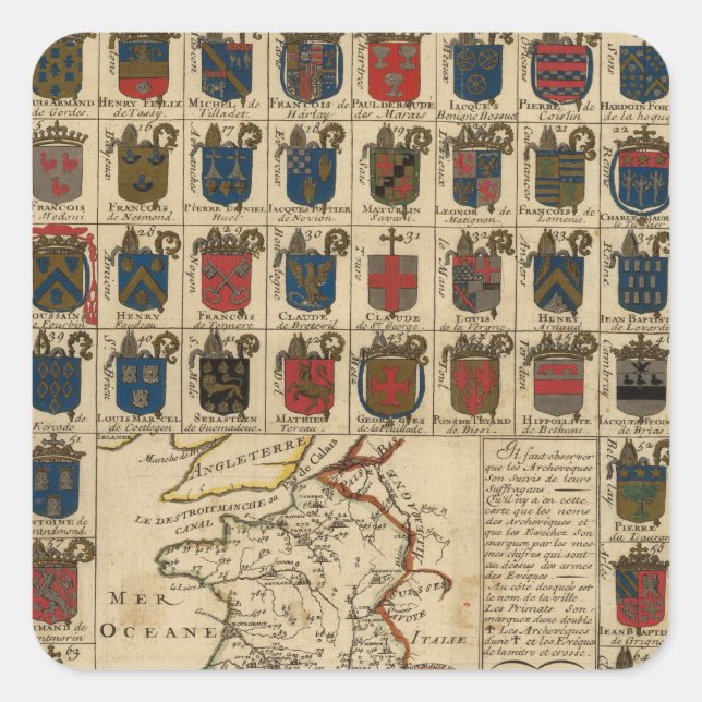 France Military Square Sticker (Front)