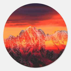 France Mont Blanc Cable Car Classic Round Sticker