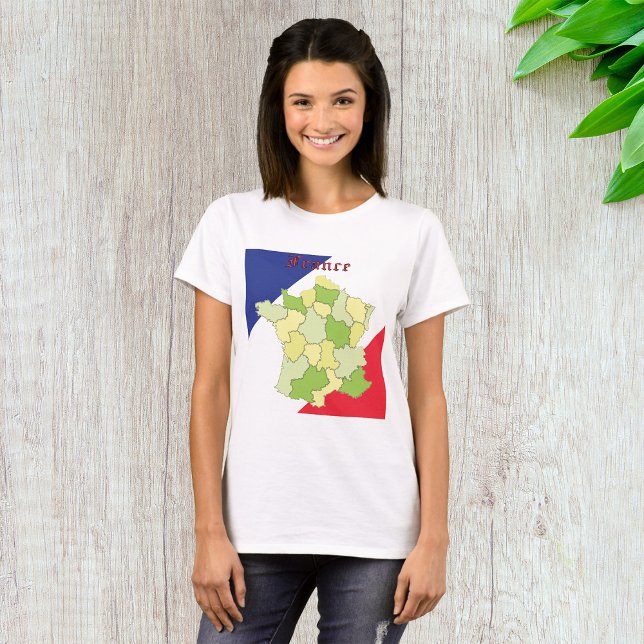 France National Colours And Map T-Shirt (Creator Uploaded)