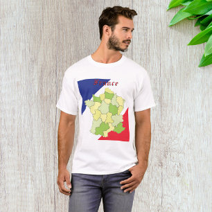France National Colours And Map T-Shirt