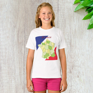 France National Colours And Map T-Shirt