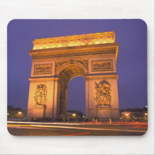 France, Paris, Arc de Triomphe at dusk. Mouse Pad